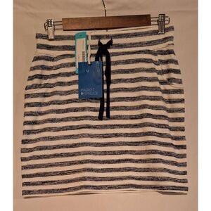 Market & Spruce Womens Amia Knit Skirt White Navy‎ Striped Size Small New